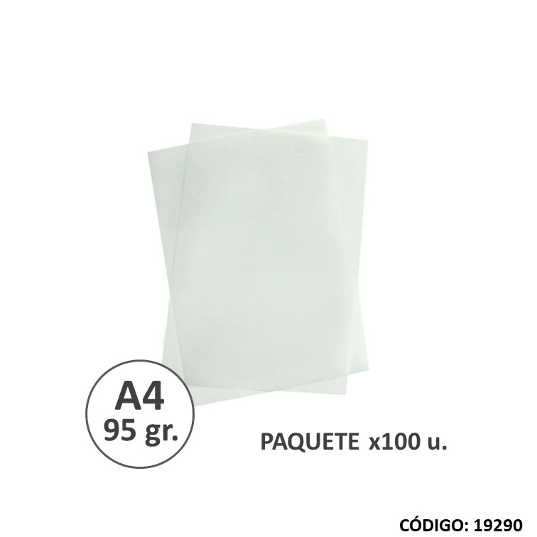 Papel vegetal a4 95 g x100h