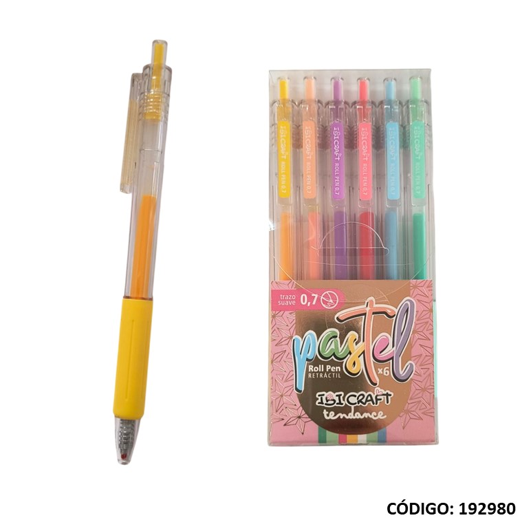 Roller gel ibi 0.7mm retractil pastel