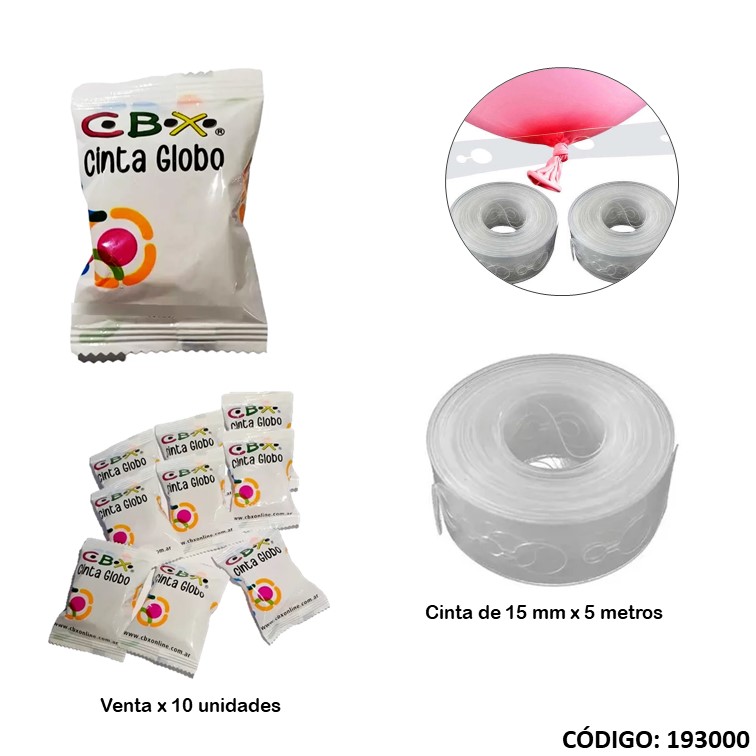 Cinta cbx p/globos 15mmx5m