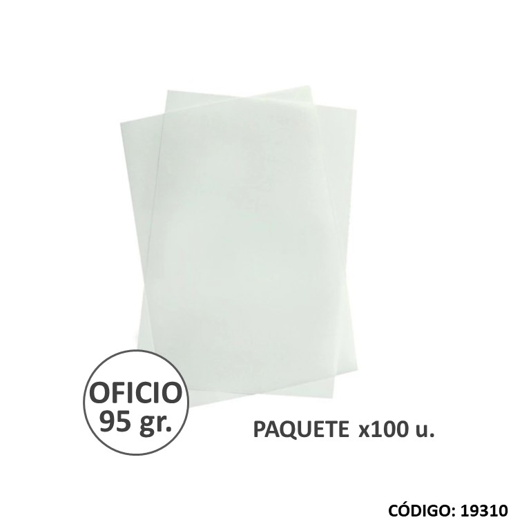 Papel vegetal oficio 216x355 95 g x100h