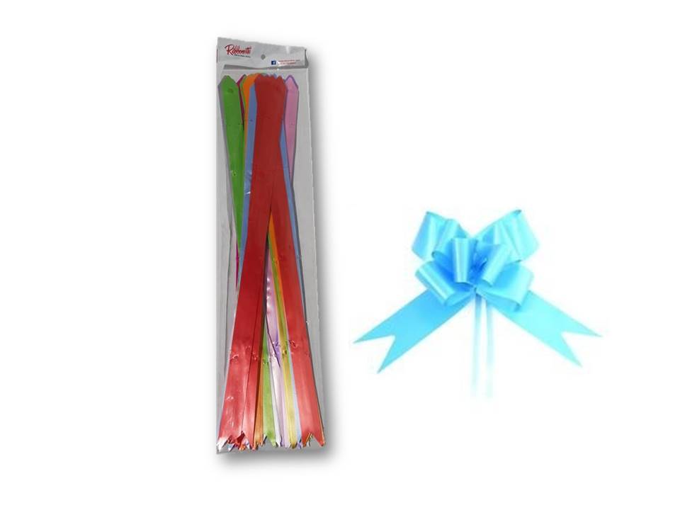 Moño ribbonette mediano liso surtido