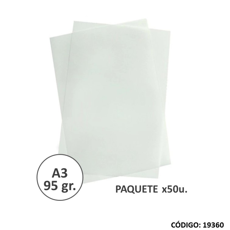 Papel vegetal a3 95 g x50h