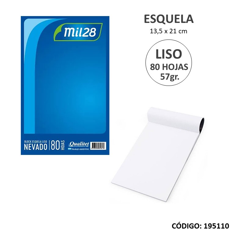 Block esquela obra nevado liso