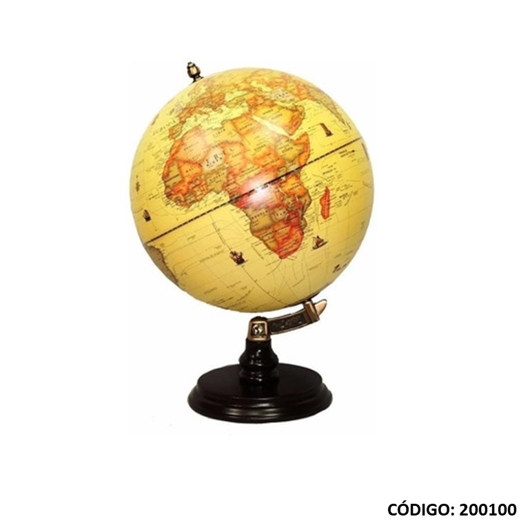 Globo/terr. 25cm. antiguo madera inclinado