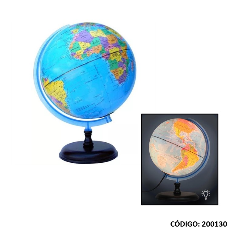 Globo/terr. 25cm. politico madera 259lw c/luz