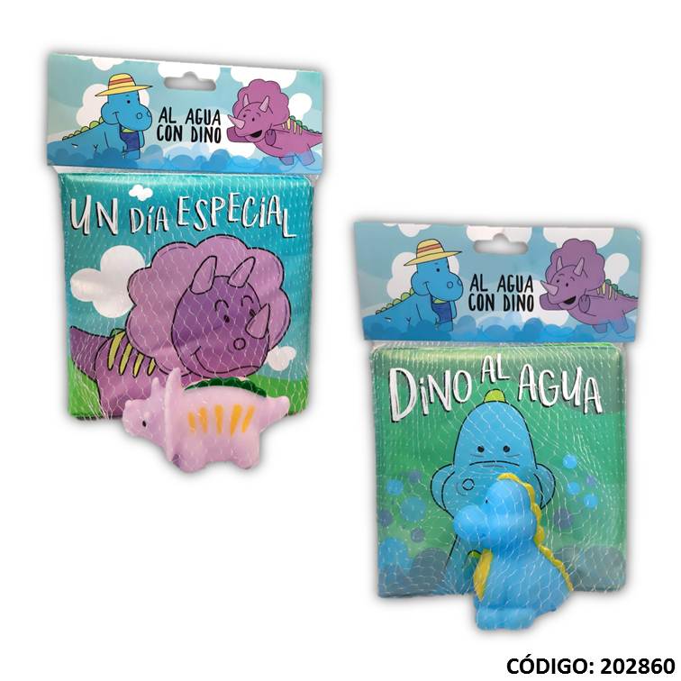 Libro dida al agua con dino + juguete -104