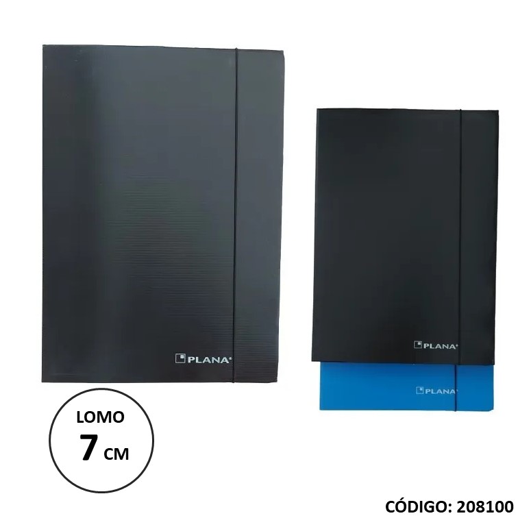Caja arch. plast. plana c/e 7cm. ne/az