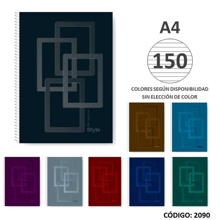 Cuaderno a4 t/d m. apuntes style x150h