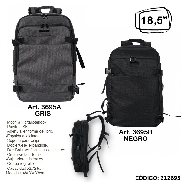 Mochila viaje portanot. elf 18.5"" 3695