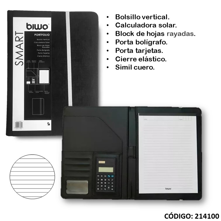 Carpeta a4 biwo c/elastico y block b74500