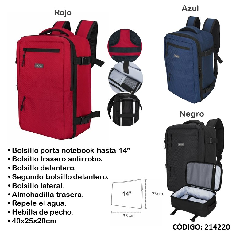 Mochila portanot. hygge 16"" cabina h3050