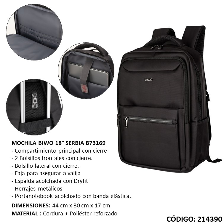 Mochila portanot. biwo 18"" serbia b73169