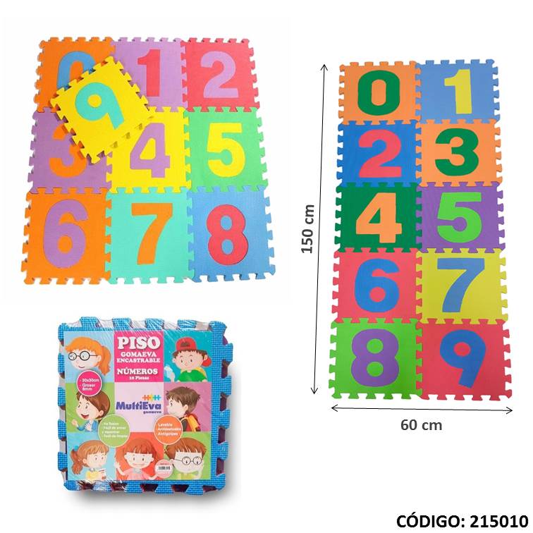 Pisos enc. goma eva 30x30 numeros 8mm