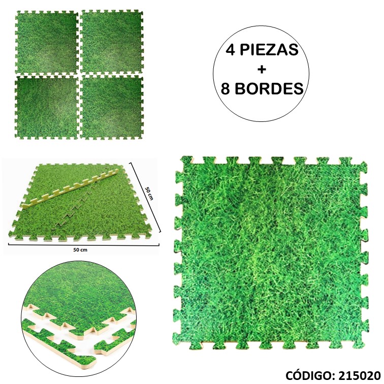 Pisos enc. goma eva 50x50 cesped 10mm