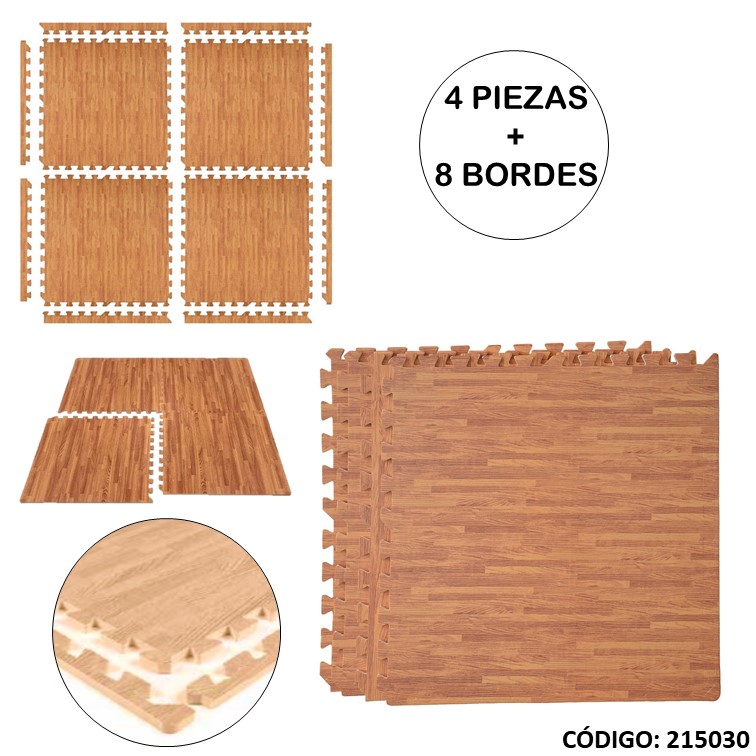 Pisos enc. goma eva 50x50 madera 10mm