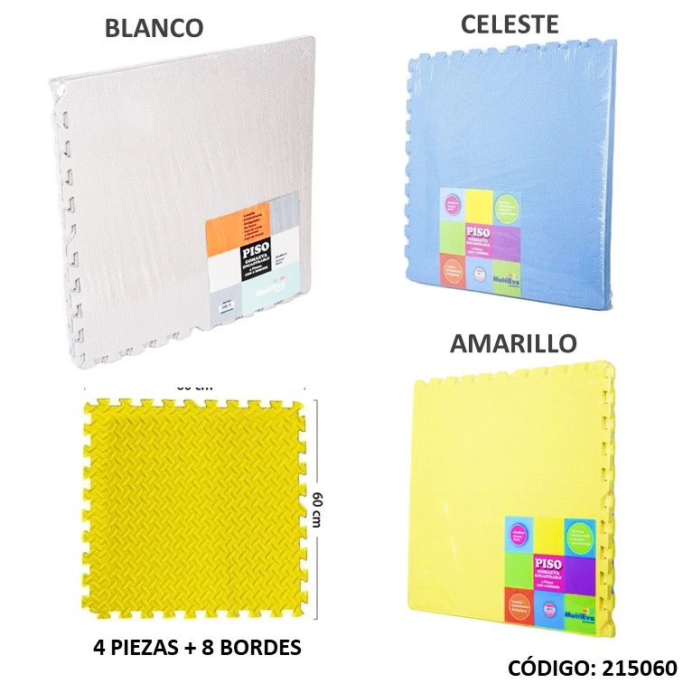 Pisos enc. goma eva 60x60 liso 10mm