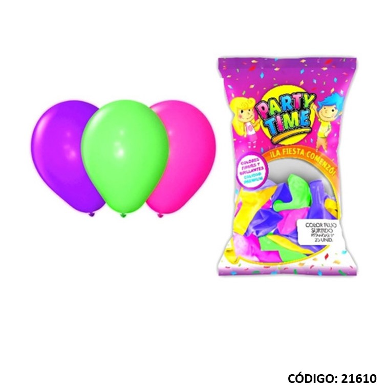 Globo fluo surtido 9""