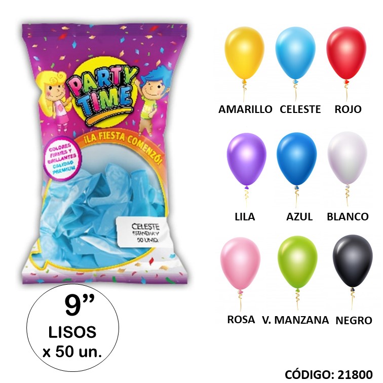 Globo liso color 9""