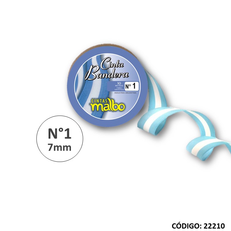 Cinta/bandera argentina n° 1 07mm x10m