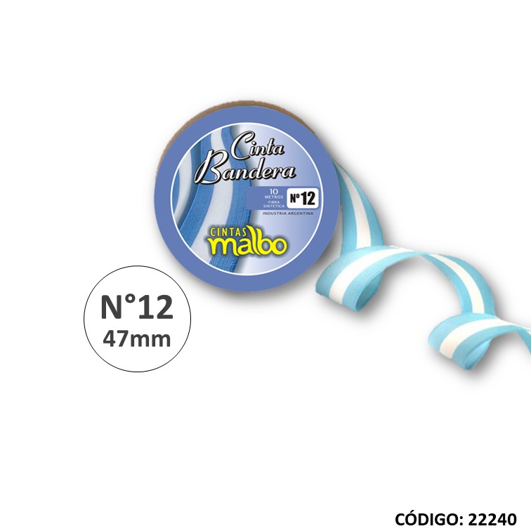 Cinta/bandera argentina n°12 47mm x10m