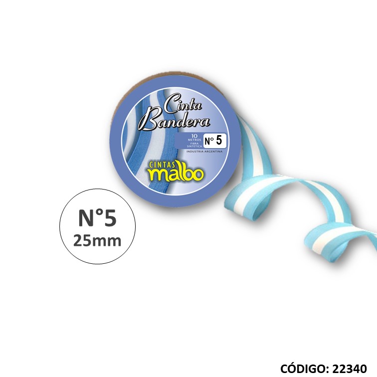 Cinta/bandera argentina n° 5 25mm x10m