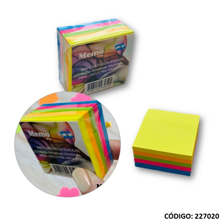 Nota-ad memo fix 50x50mm. fluo x250h
