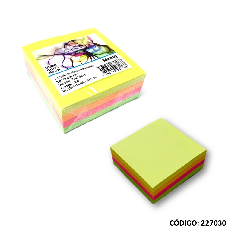 Nota-ad memo fix 75x75mm. fluo x320h