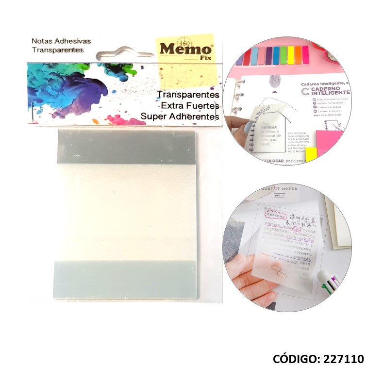 Nota-ad memo fix 60x90mm. transp. x50h. 803