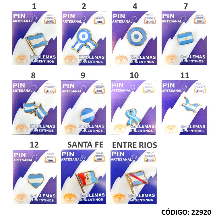 Escarapela pins emblemas argentinos