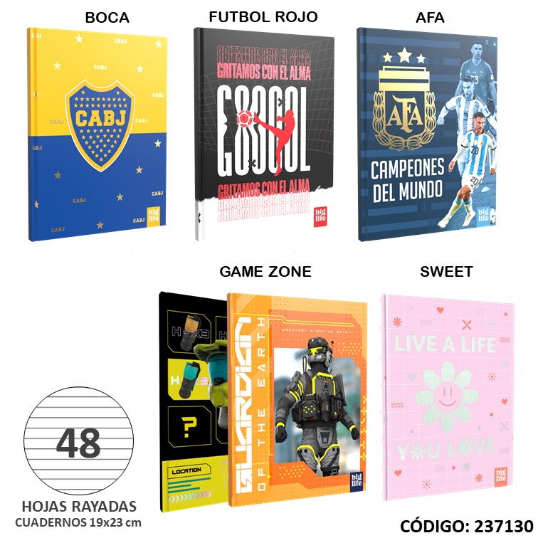 Cuaderno t/d big life 19x23 x48h. fantasia