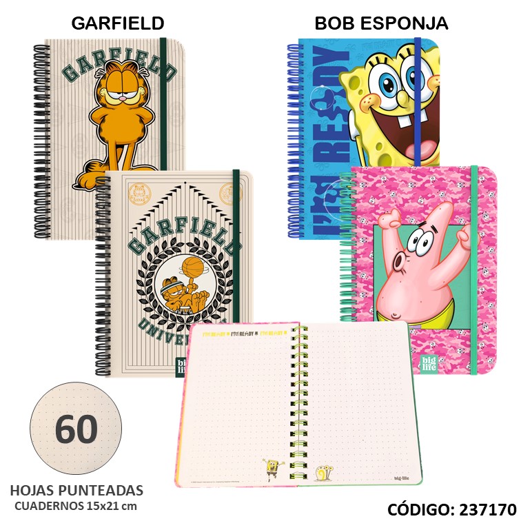 Cuaderno t/e big life 16x21 bullet x60h. licencia