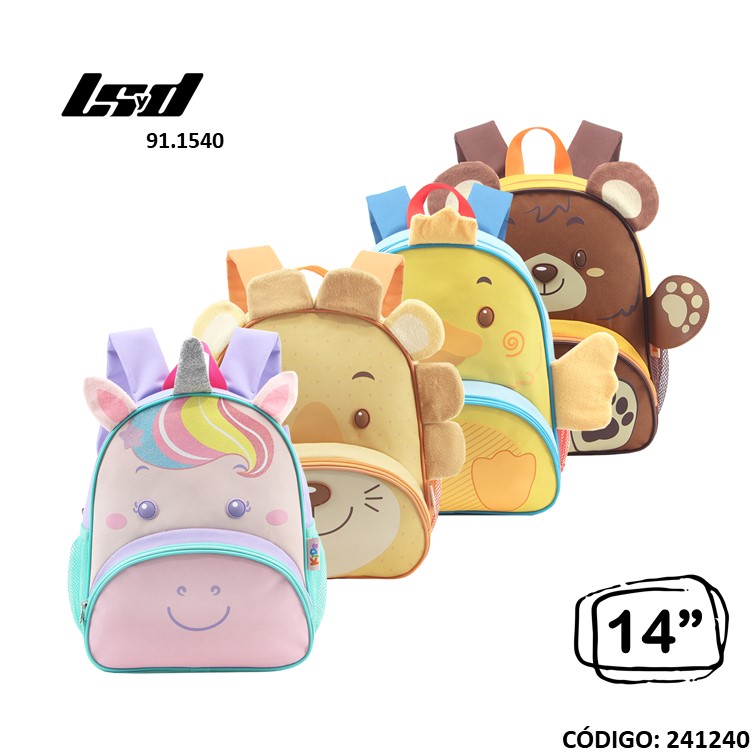 Mochila jardín lsd 14"" animals 91