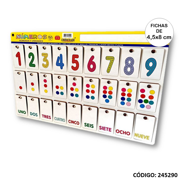 Didáctico contracolado numeros y unidades