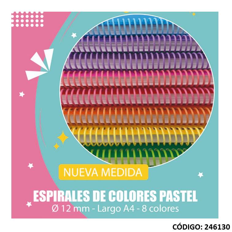 Iral p/encuad. 12mm p/a4 8 colores surtido