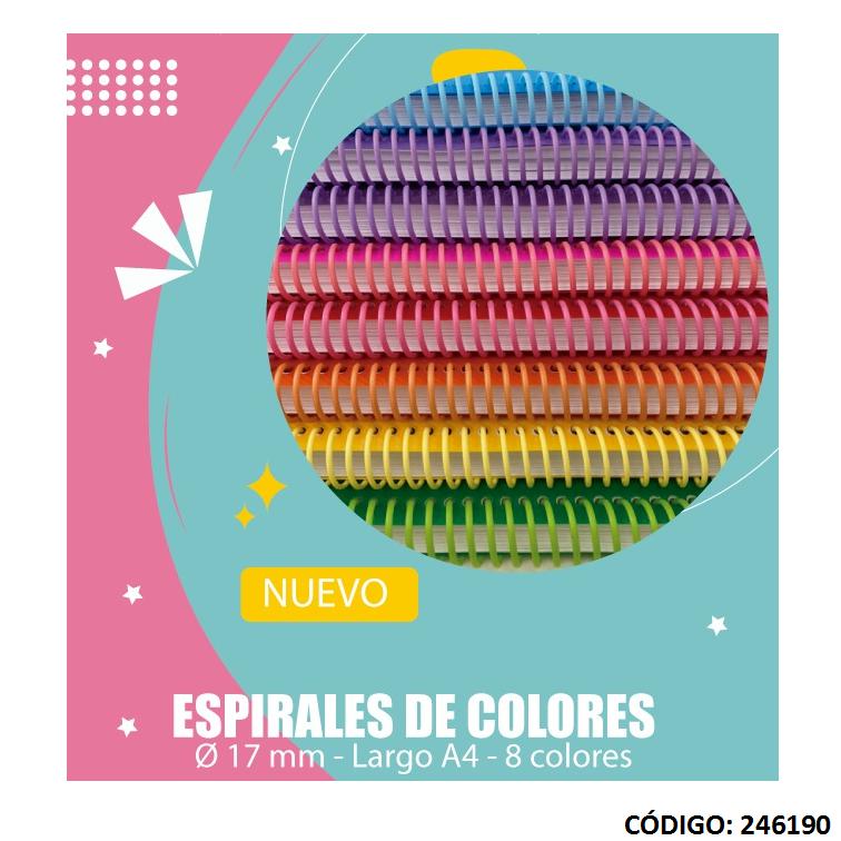 Iral p/encuad. 17mm p/a4 8 colores surtido