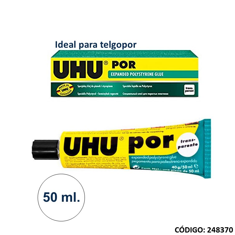 Adhesivo uhu por p/telgopor 50ml
