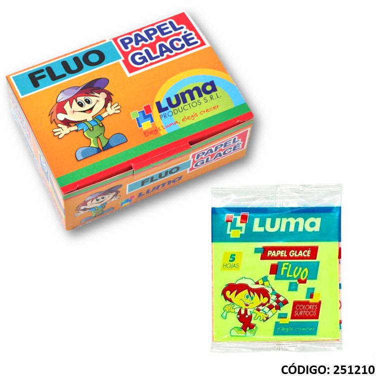 Papel satinado luma fluo 50 sobres x5h