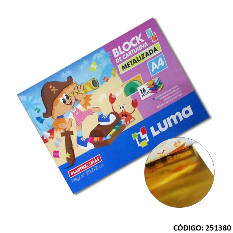 Block a4 cartulina metalizada luma x16h