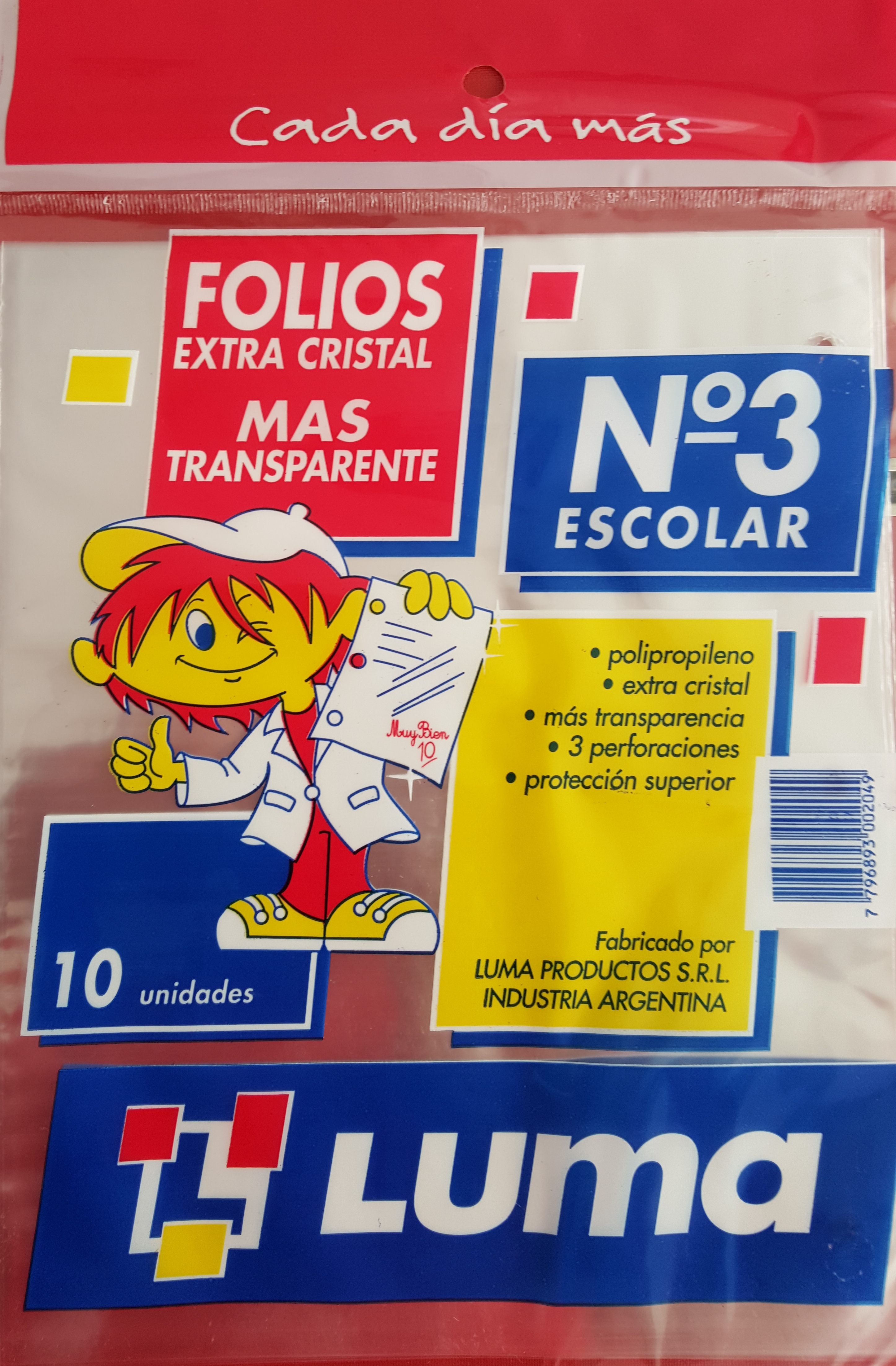 Folios escolar extra cristal p. p