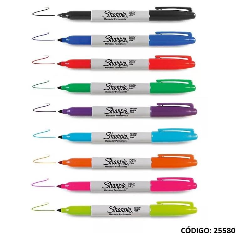 Marcador sharpie fino permanente (12/144) color