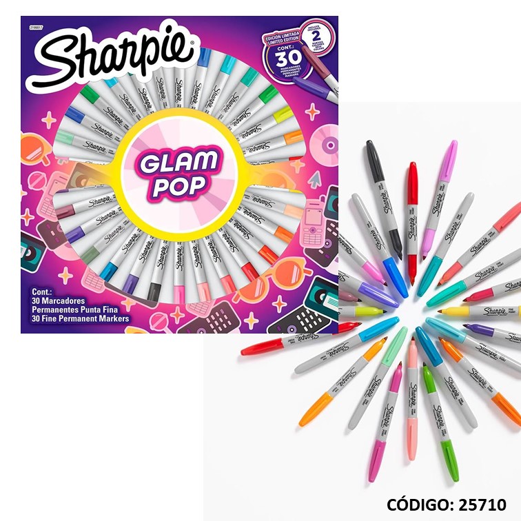 Marcador sharpie fino ruleta glam pop