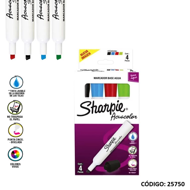 Marcador sharpie acuacolor surtido