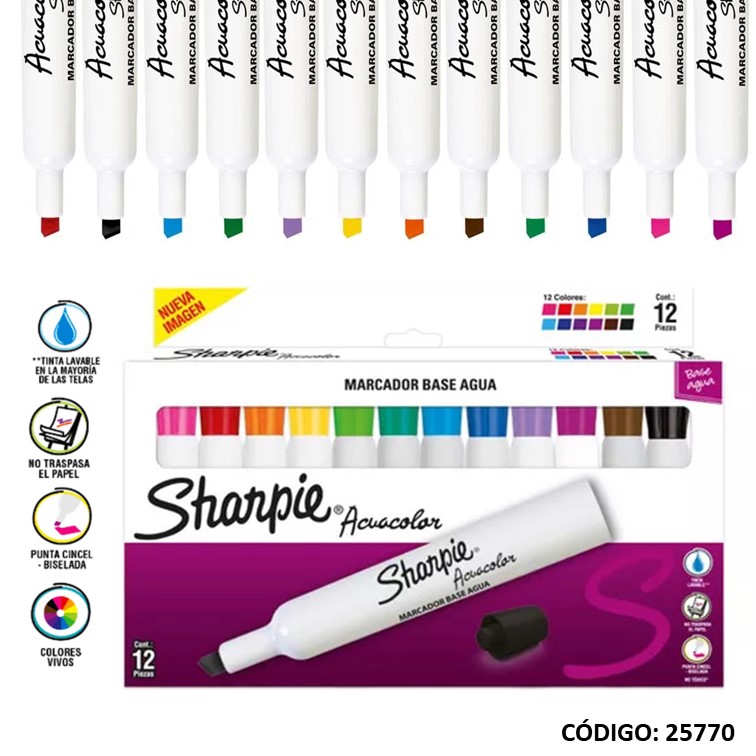 Marcador sharpie acuacolor surtido