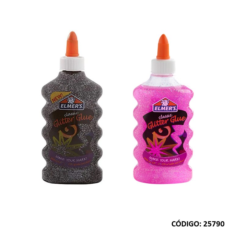 Adhesivo con acabado glitter elmer s 177ml. negro