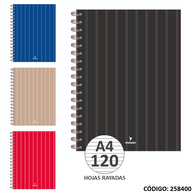 Cuaderno a4 t/d norpac eternity x120h
