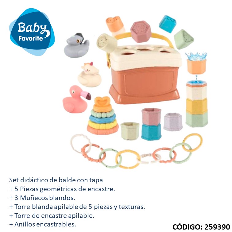Juegos mc baby balde c/encastres 6719