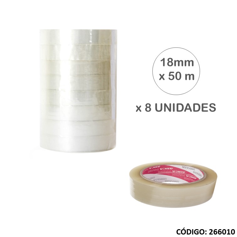 Cinta/adhesivo. pack trans. 18x50m