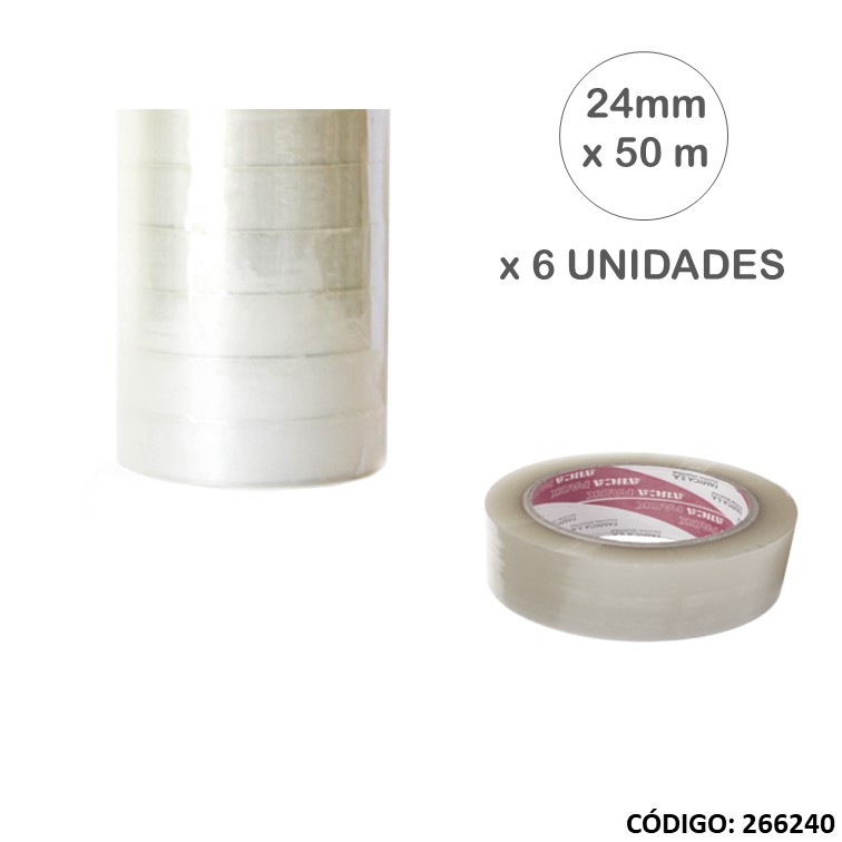 Cinta/adhesivo. pack trans. 24x50m