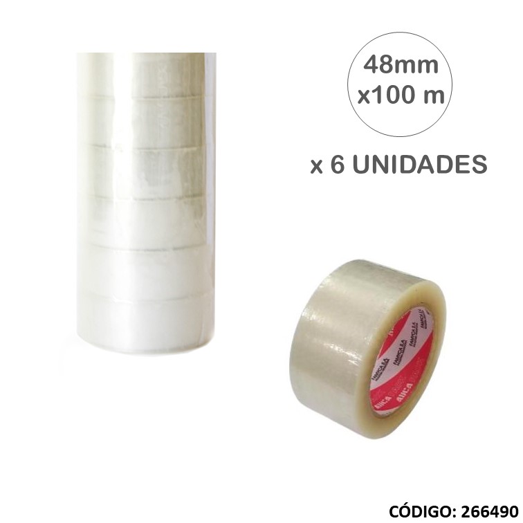 Cinta/adhesivo. pack trans. 48x100m