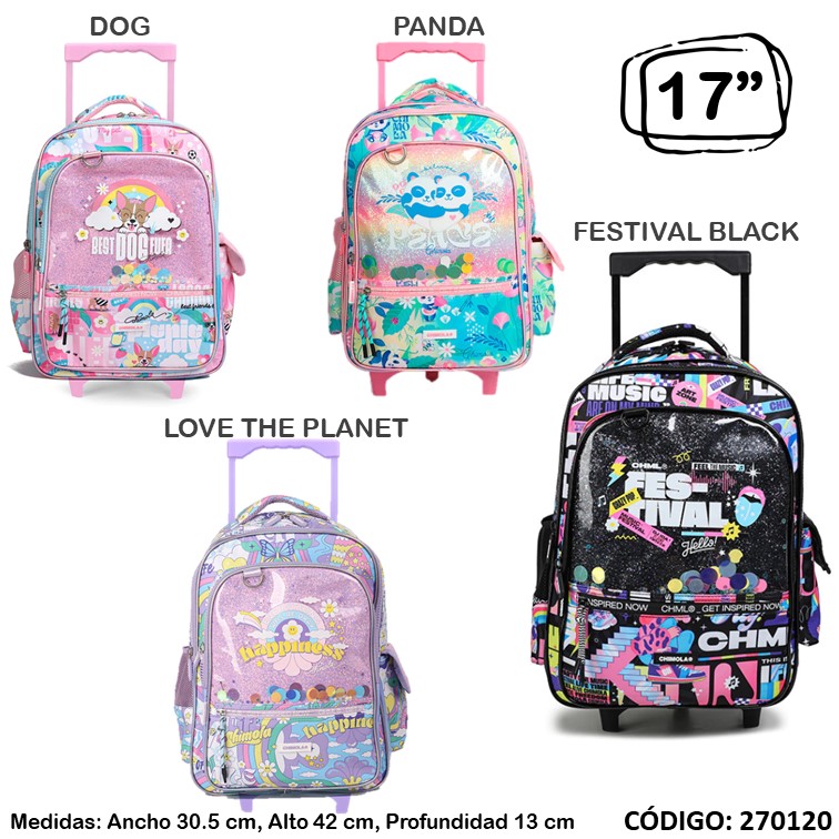 Mochila carro chimola 17"" cristal tr73/4/5/6